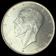 1938 Sweden Silver 2 Kronor UNCIRCULATED