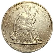 1858 Seated Liberty Half Dollar AU+