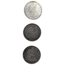 1856-1875 Seated Liberty Half Dollar Lot [3 Coins]