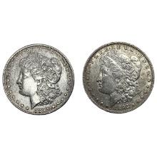 1892, 1892-O AU Better Date Morgan Sil Dollar [2 Coins]