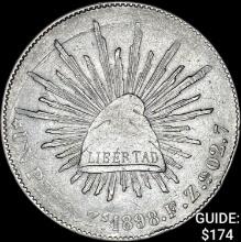 1898Zs FZ Mexico Silver Peso UNCIRCULATED