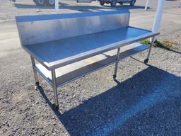 Stainless Work Table On Wheels