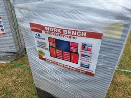 Unused 2022 Steelman 7 Ft Work Bench W/ 18 Drawers