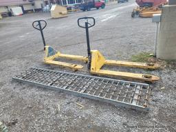 2 Pallet Jacks & Roller Track