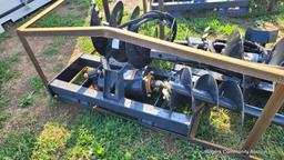 Skid Steer Auger Attachment w/ 2 Bits