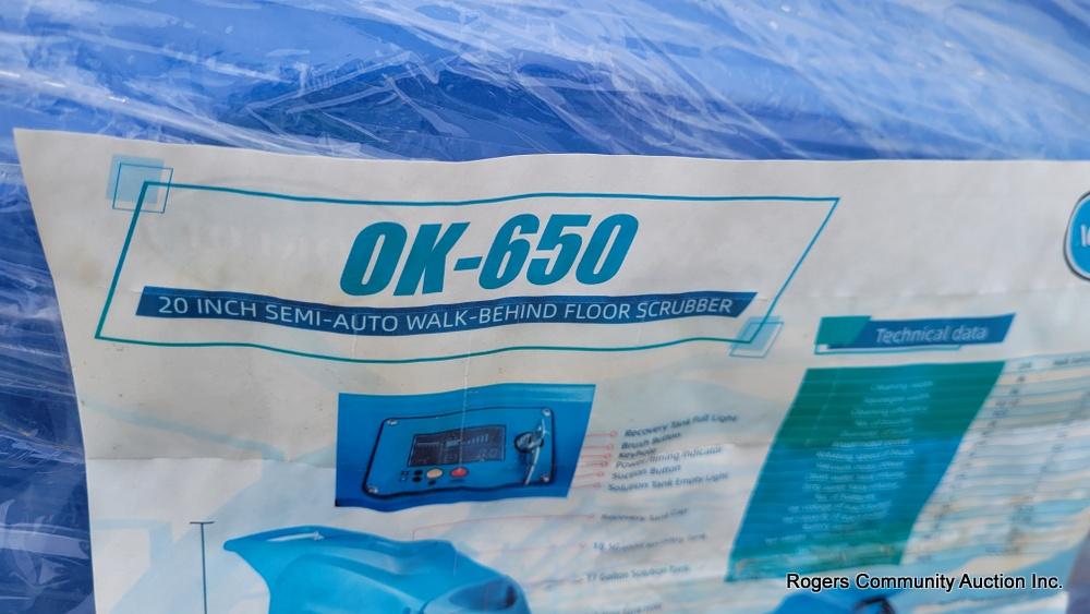 Aokeqi OK-650 Walk-Behind Floor Scrubber 65L Capacity 20" Path 24v