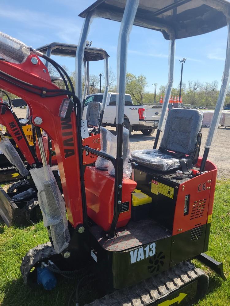 Red Miva VA13 Mini Excavator w/ Thumb