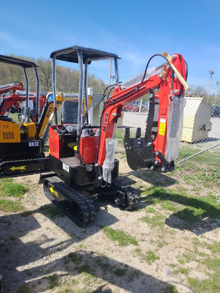 Red Miva VA13 Mini Excavator w/ Thumb