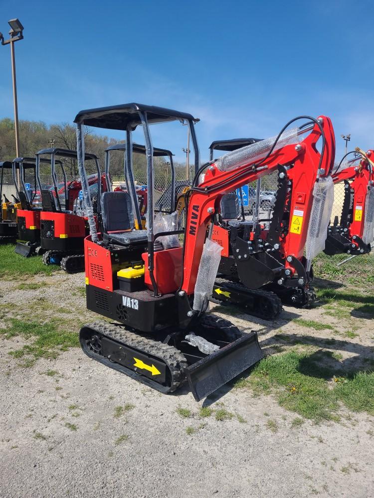 Red Miva VA13 Mini Excavator w/ Thumb