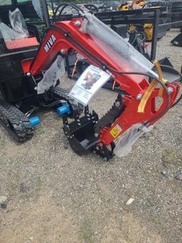 Miva VA13C Mini Excavator w/ Full Cab - Front and Rear Glass Broken