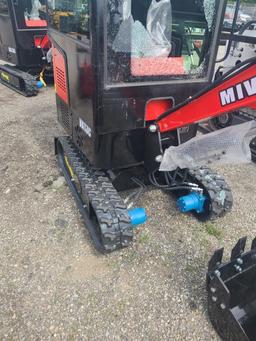 Miva VA13C Mini Excavator w/ Full Cab - Front and Rear Glass Broken