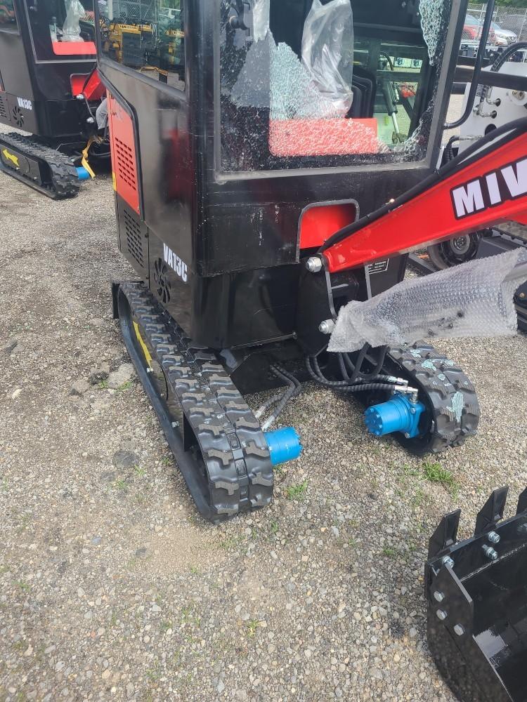 Miva VA13C Mini Excavator w/ Full Cab - Front and Rear Glass Broken