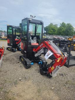 Miva VA13C Mini Excavator w/ Full Cab - Front and Rear Glass Broken