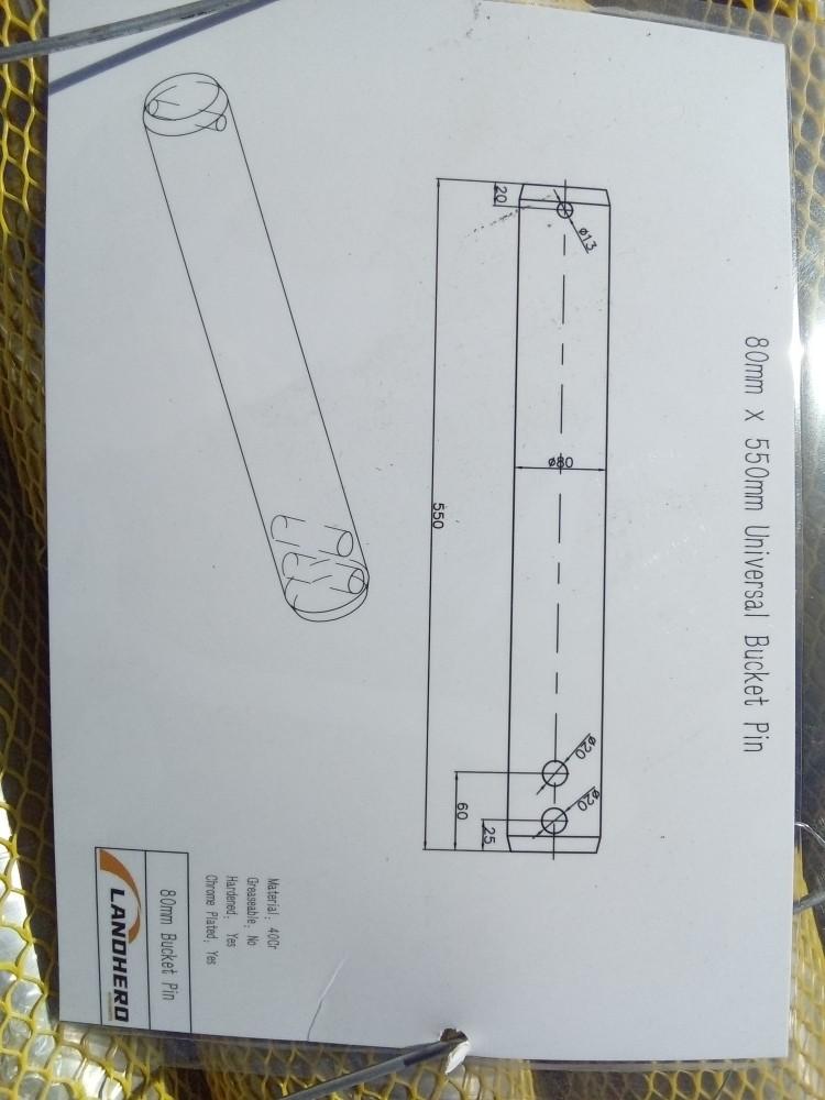 Land hero 80mm x 550mm universal bucket pins (4)