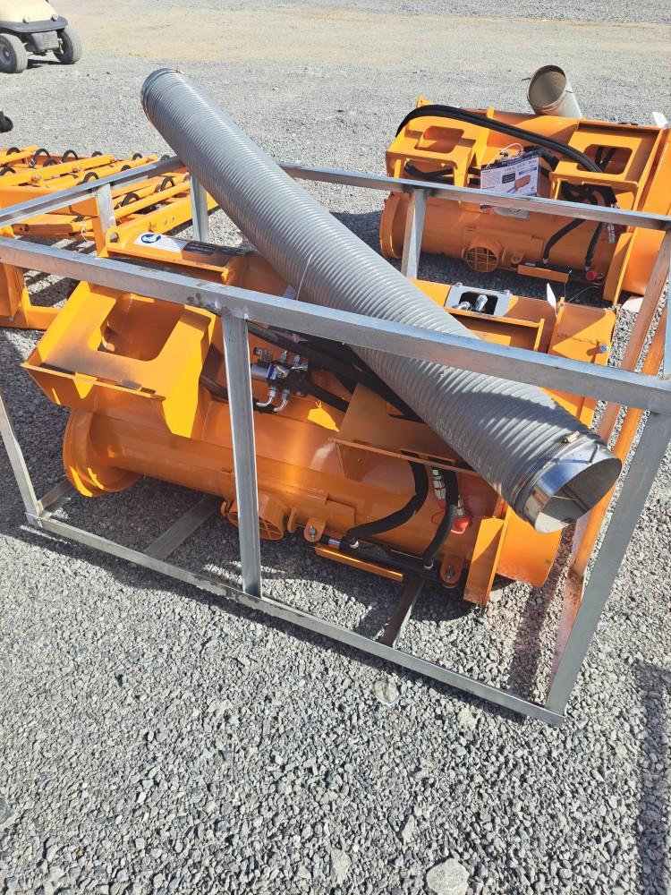 Skid steer double discharge concrete mixer