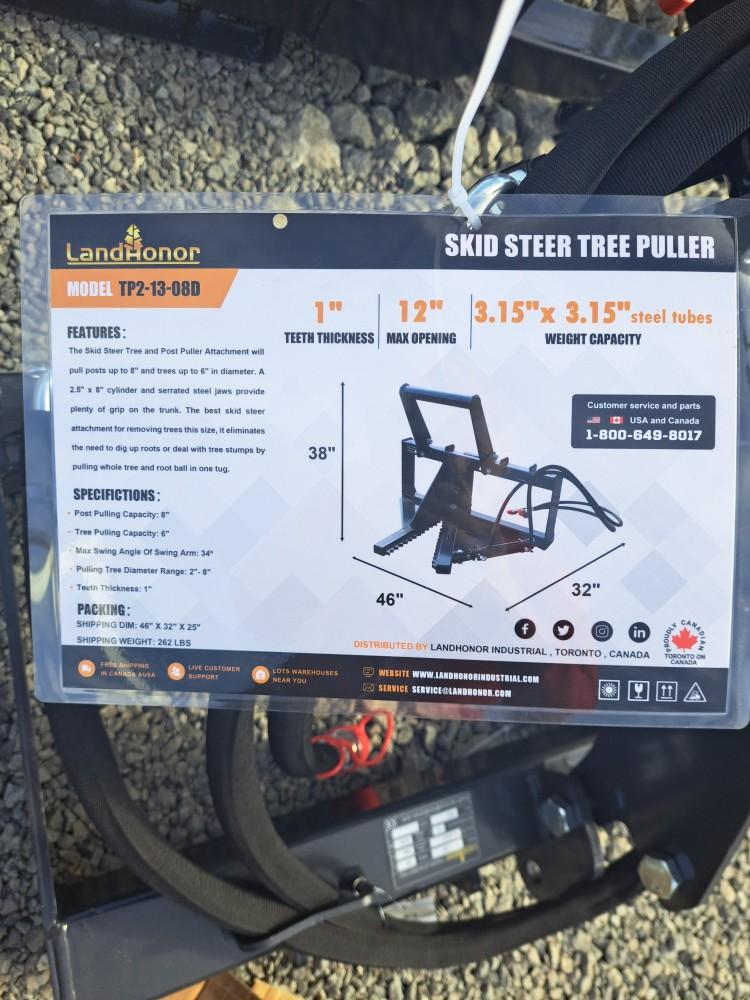 Land honor Skid steer Tree Puller attachment