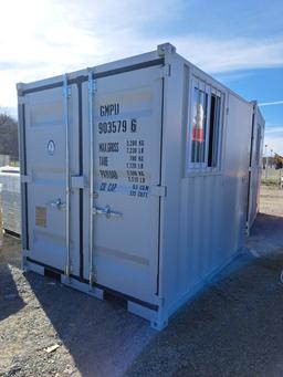 8' Storage Container w/ Man Door & Window (window is broken)