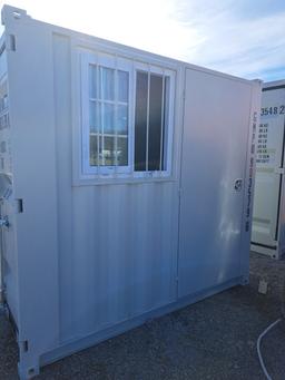 8' Storage Container w/ Man Door & Window (window is broken)