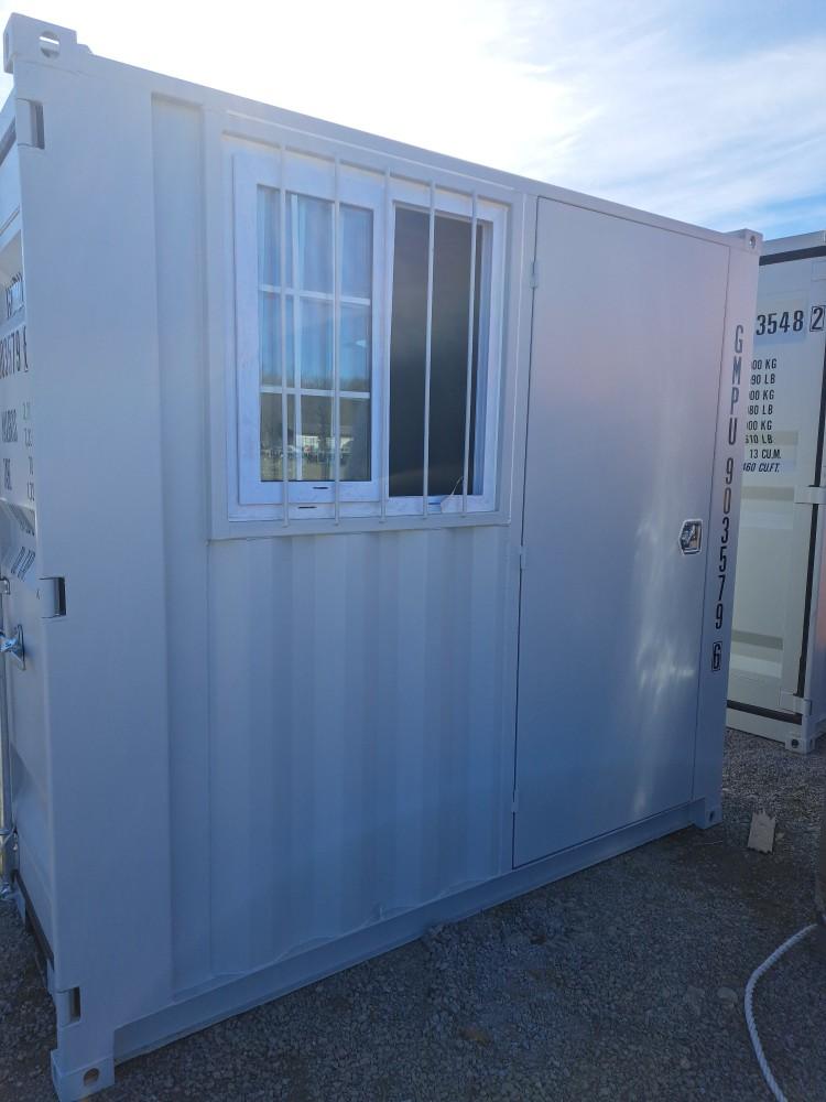 8' Storage Container w/ Man Door & Window (window is broken)