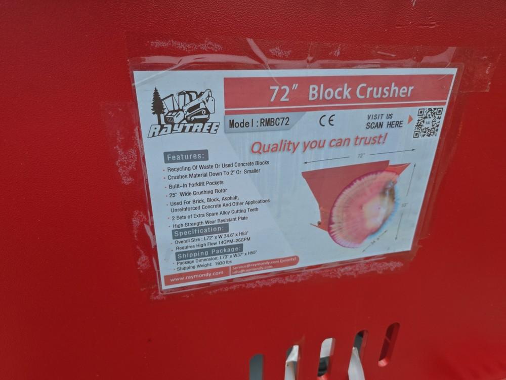 Raytree RMBC72 Skid Loader Block Crusher