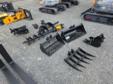 10pc Mini Excavator Attachment Set