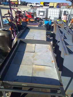 (2) SHOP CARTS & METAL TABLE