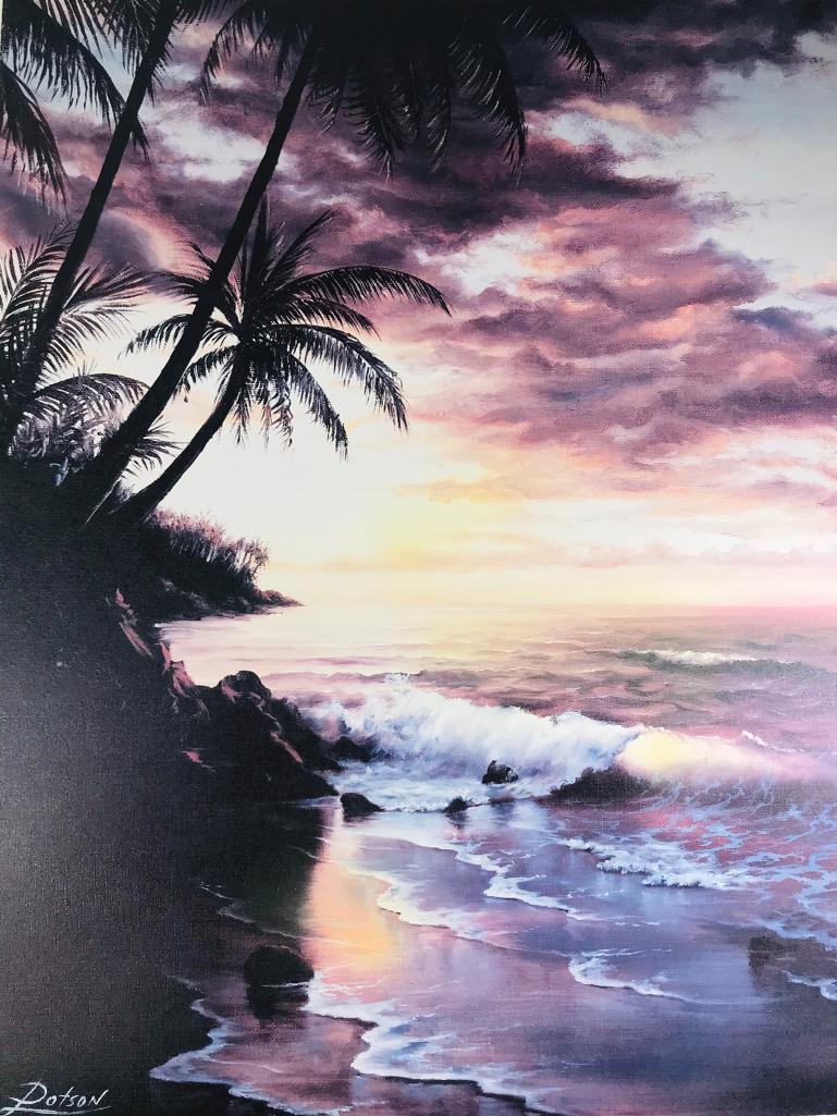 "Island Sunset" by Larry Dotson Signed Print