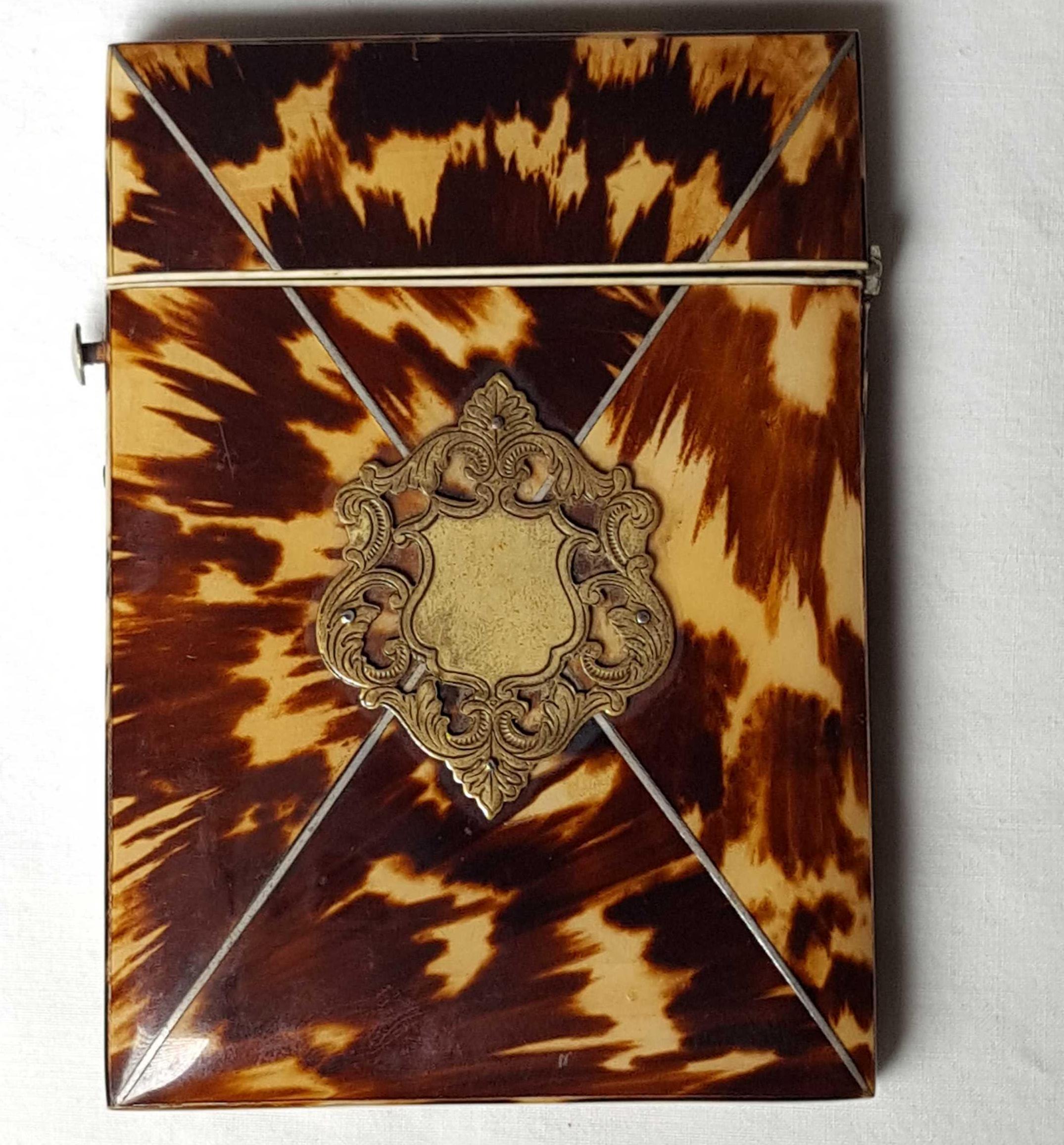 Antique Tortoise Shell Calling Card Case