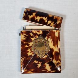 Antique Tortoise Shell Calling Card Case