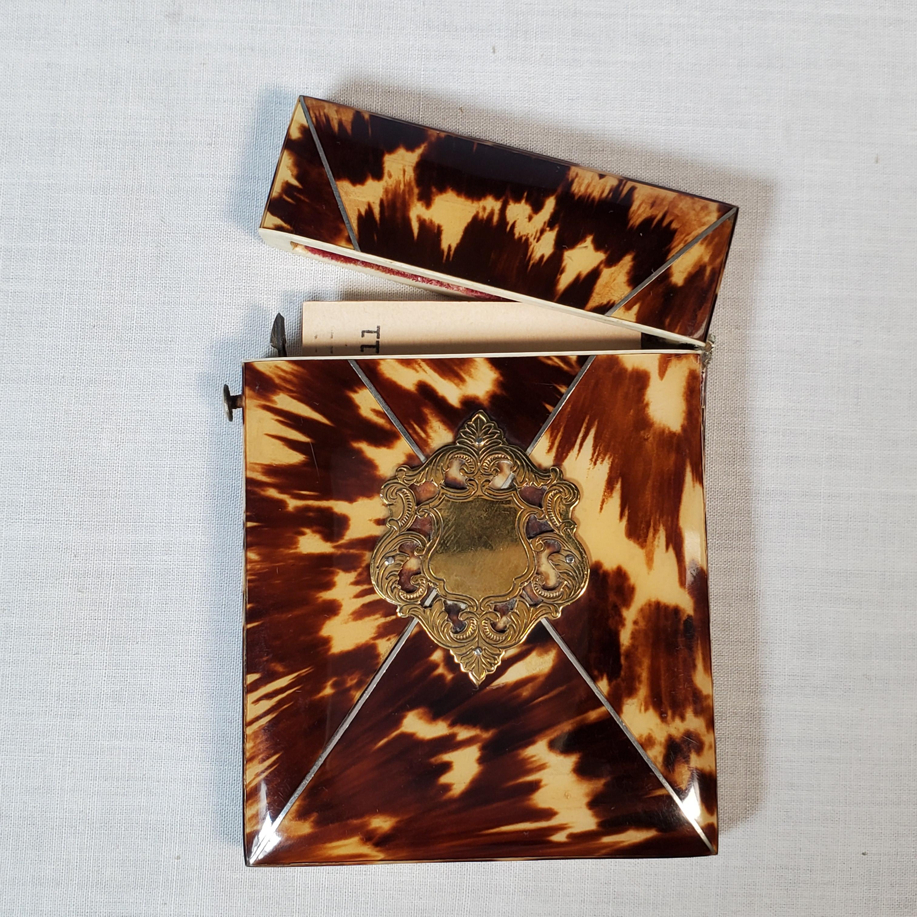 Antique Tortoise Shell Calling Card Case
