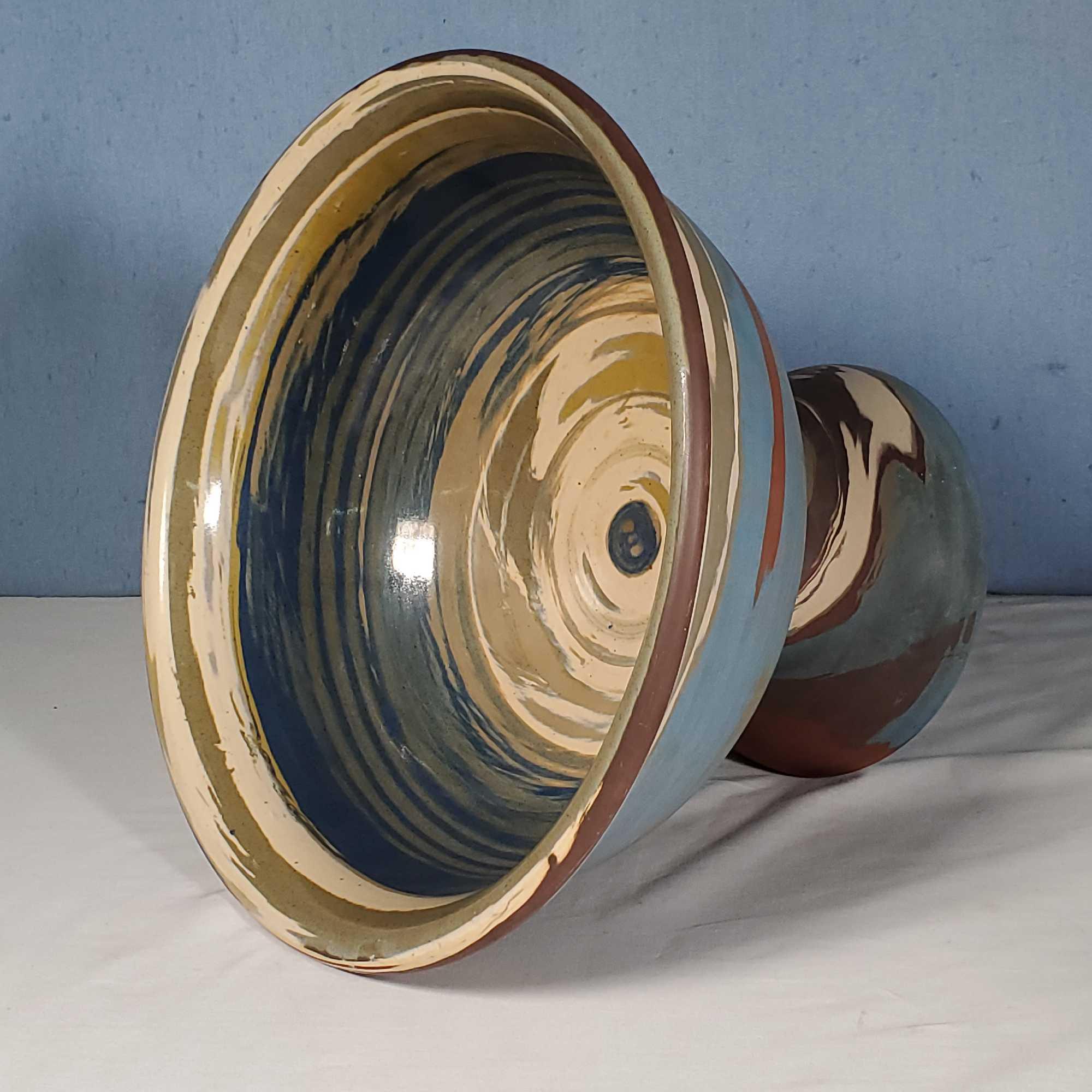 Rare 9" x 12" Niloak Mission Swirl Punch Bowl