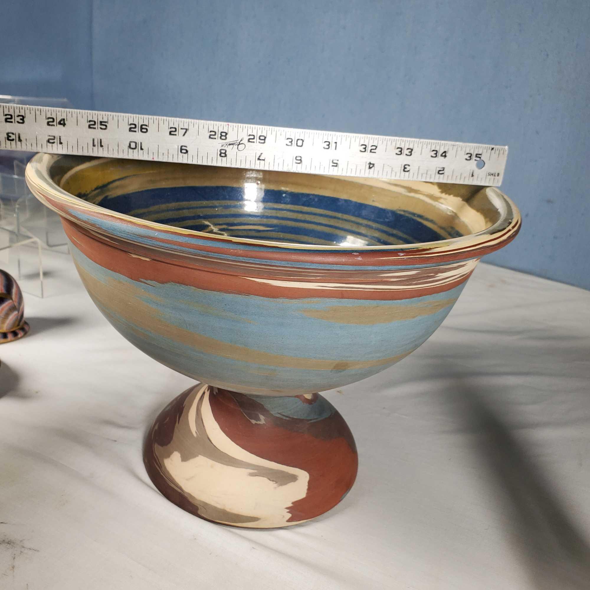 Rare 9" x 12" Niloak Mission Swirl Punch Bowl