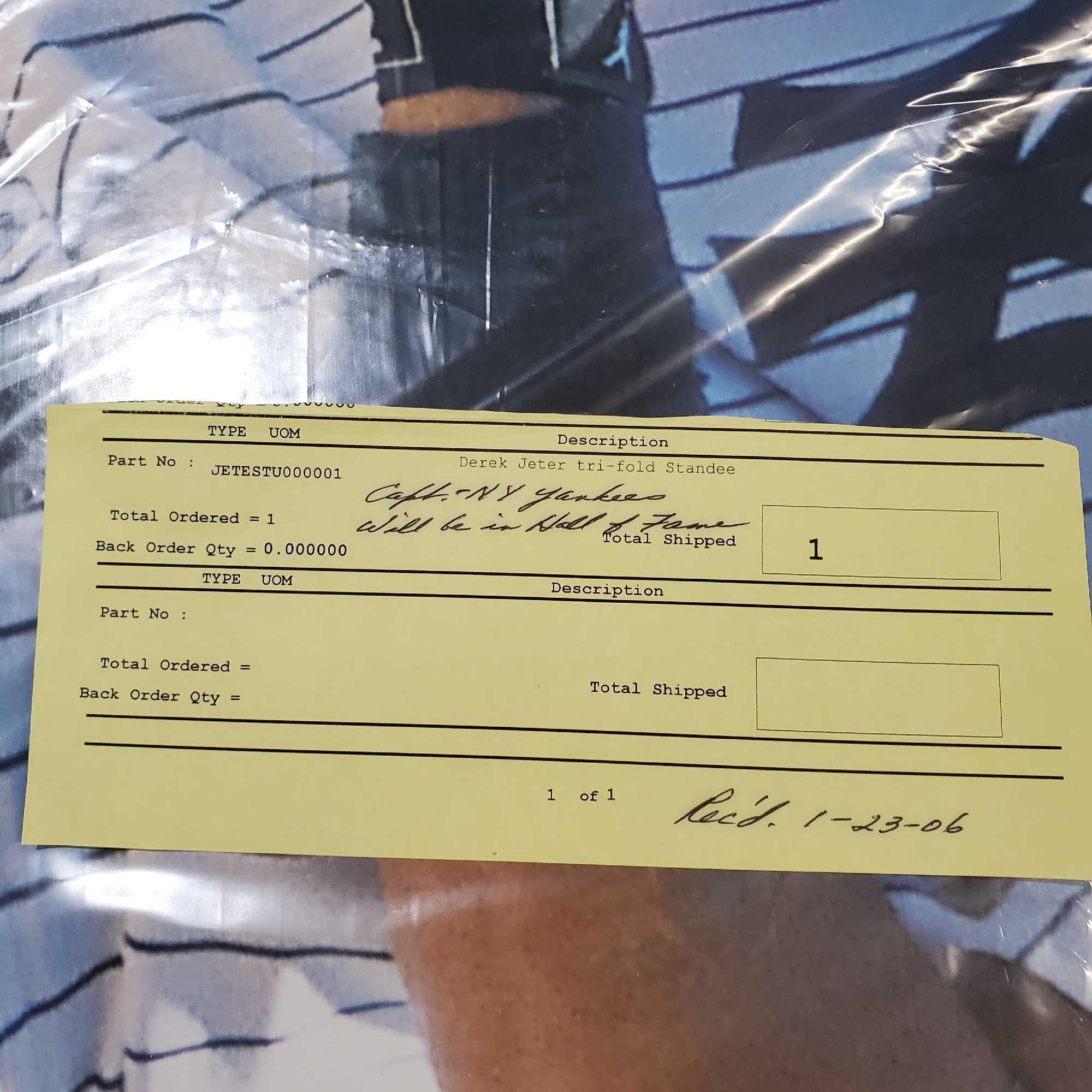 RARE Derek Jeter HOF New York Yankee Life Size Trifold Cardboard Standee And Other Base Ball Items