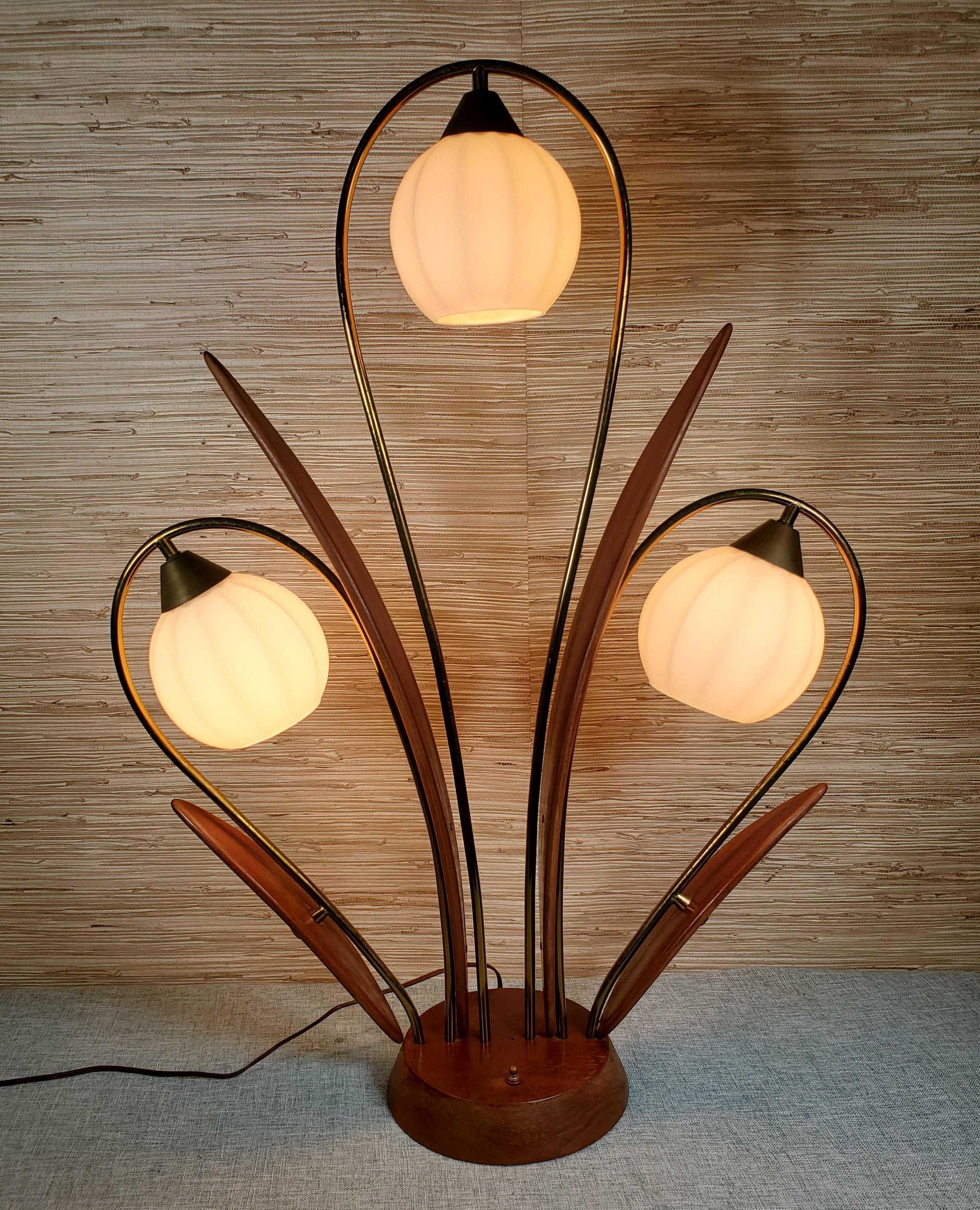 Vintage Mid Century Walnut Lamp