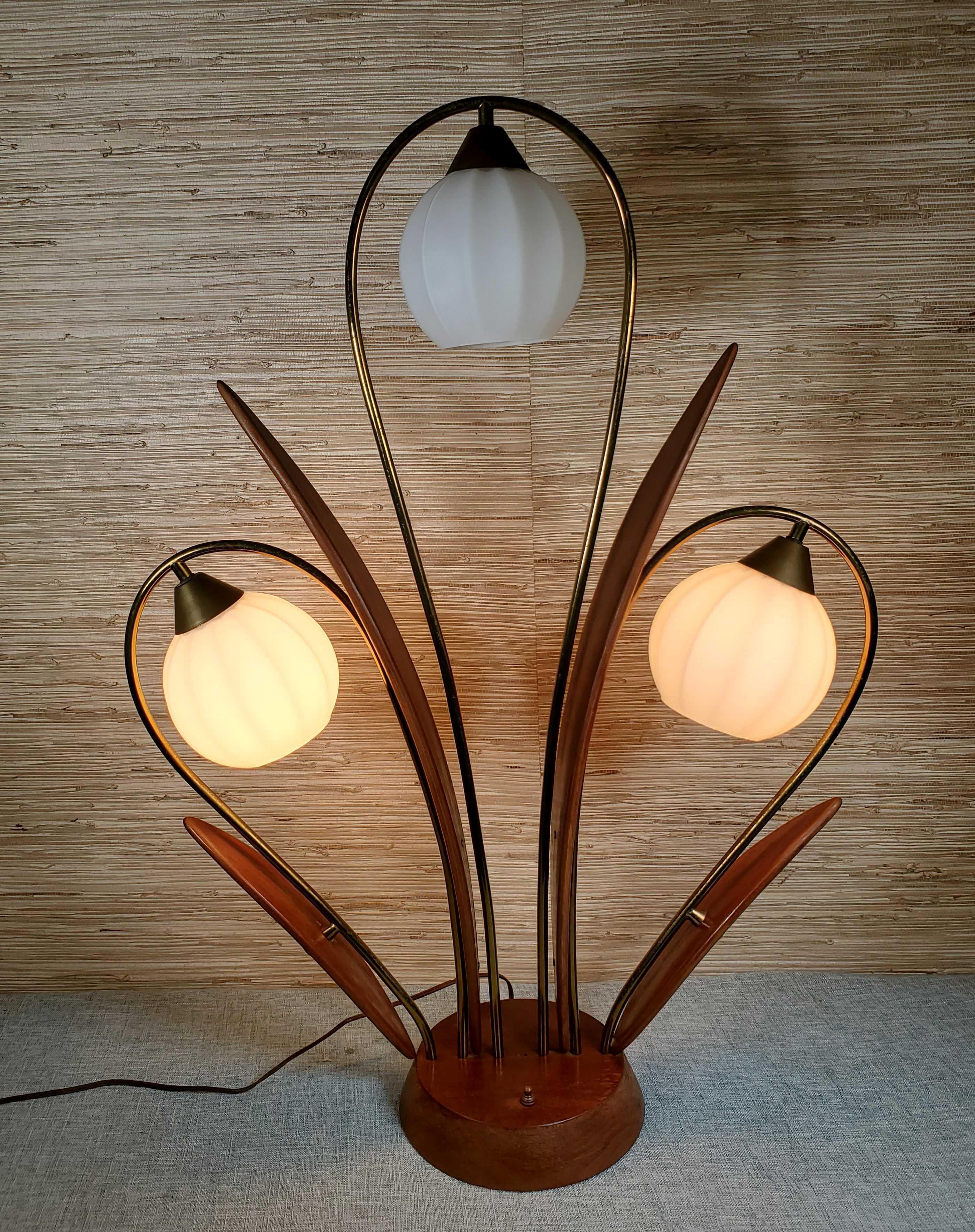 Vintage Mid Century Walnut Lamp