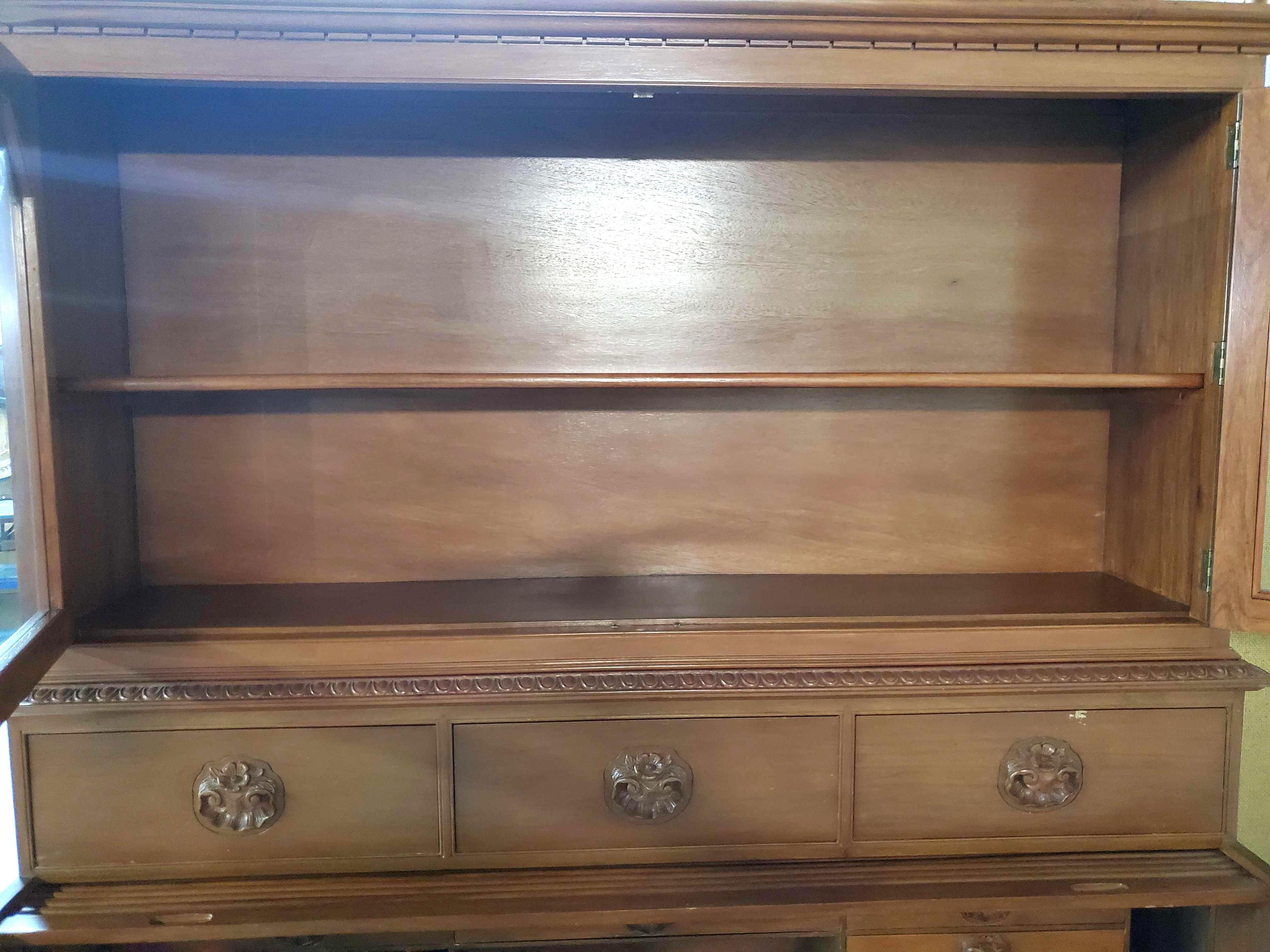 Vintage Rosewood Roll Top Desk with Top Book Case