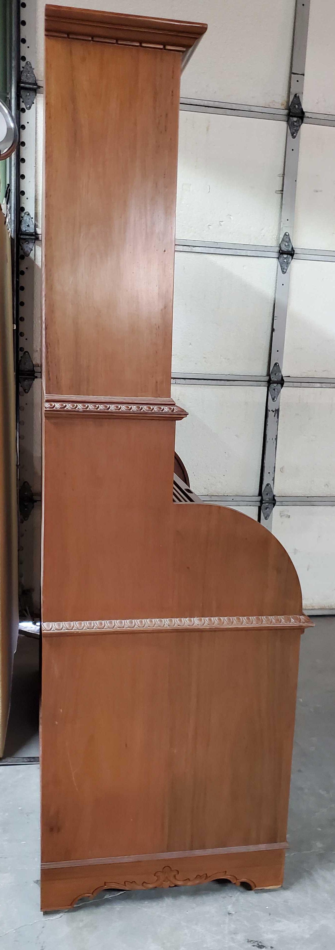 Vintage Rosewood Roll Top Desk with Top Book Case