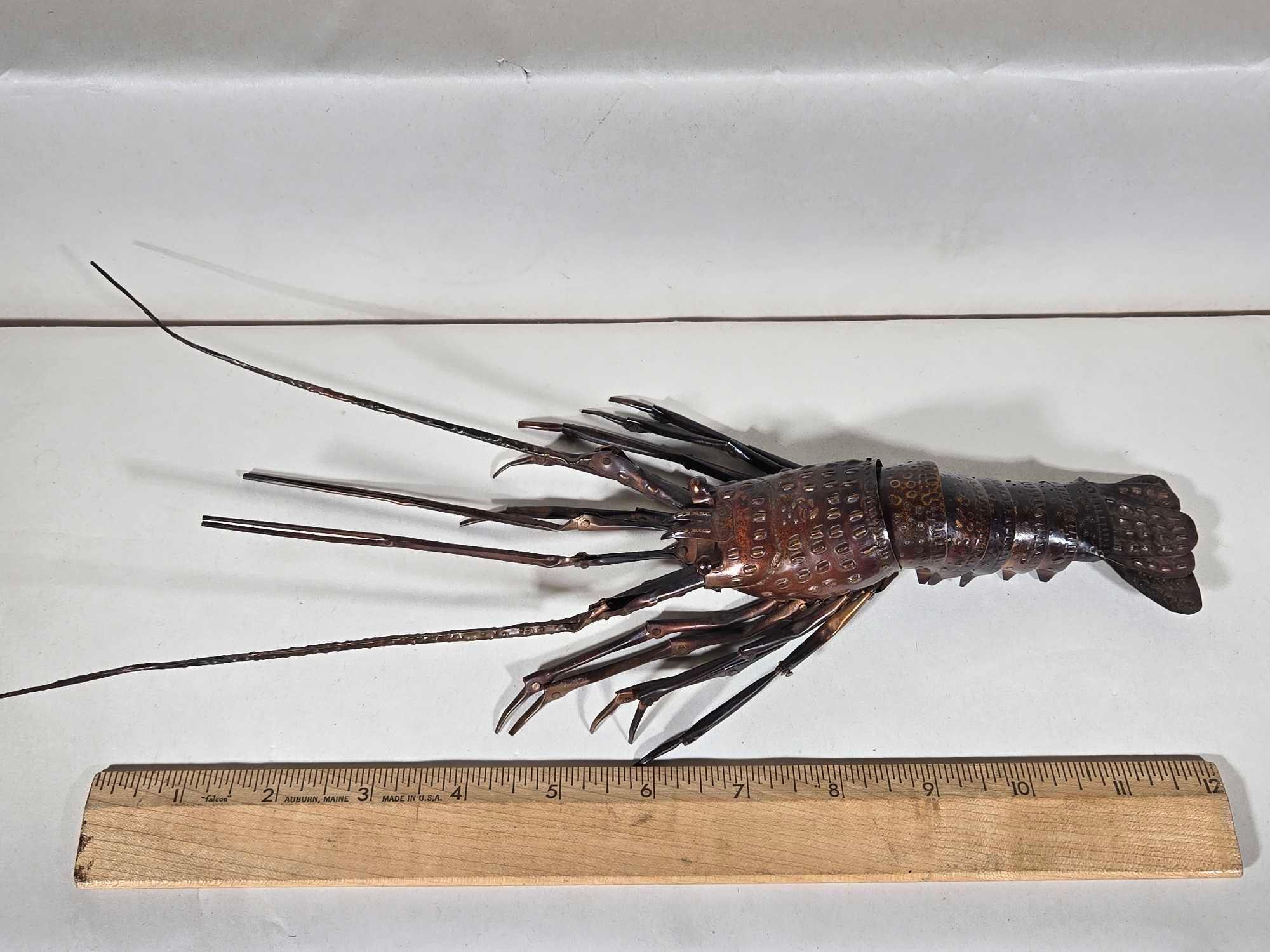 Japanese Meiji Jizai Okimono Copper Articulated Crayfish