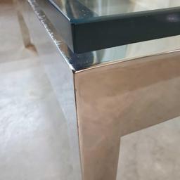 Mid Century Modern Chrome And 5/8" Glass Milo Baughman Style Coffee Table