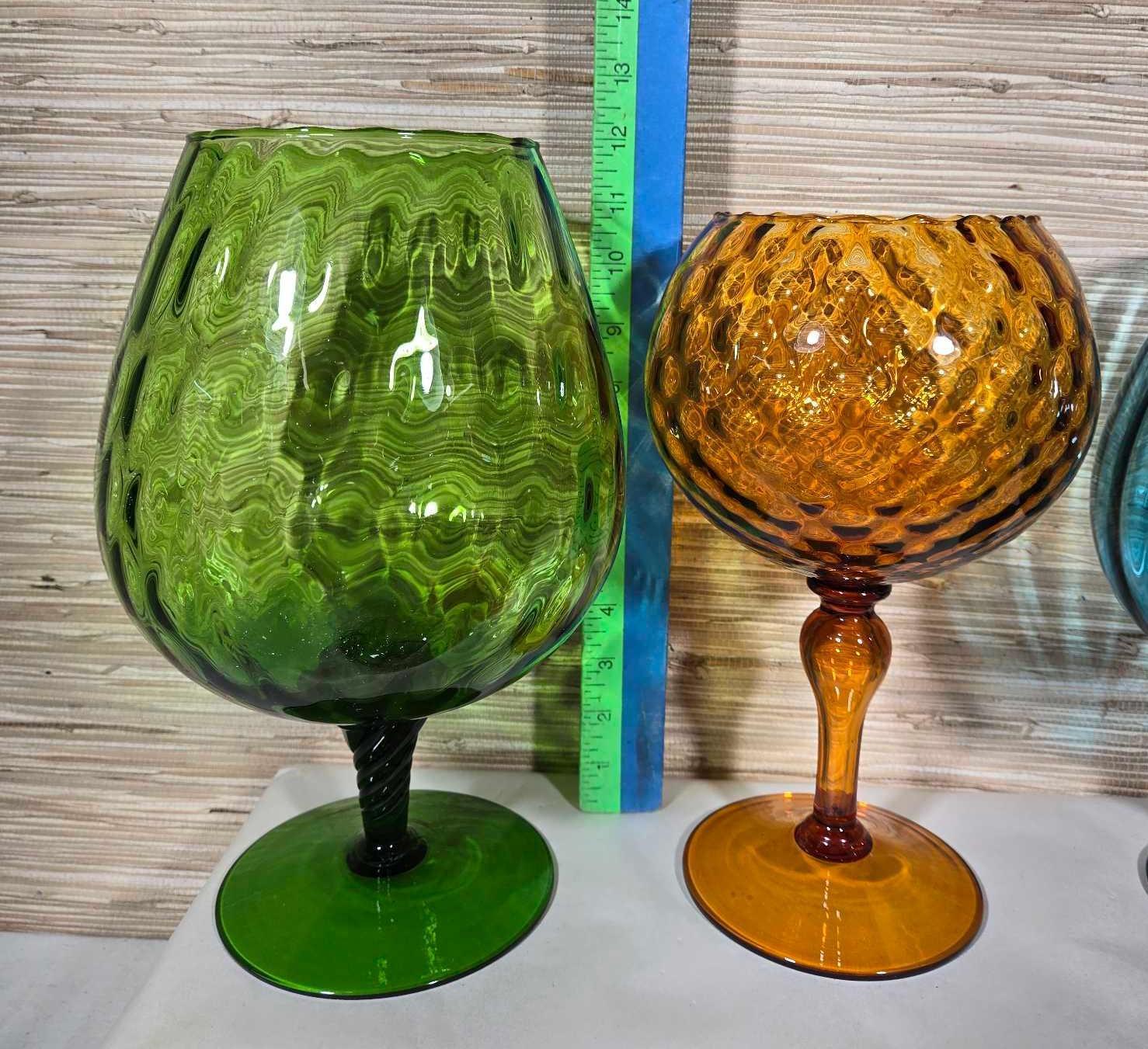 8 Pcs. Mid Century Glass