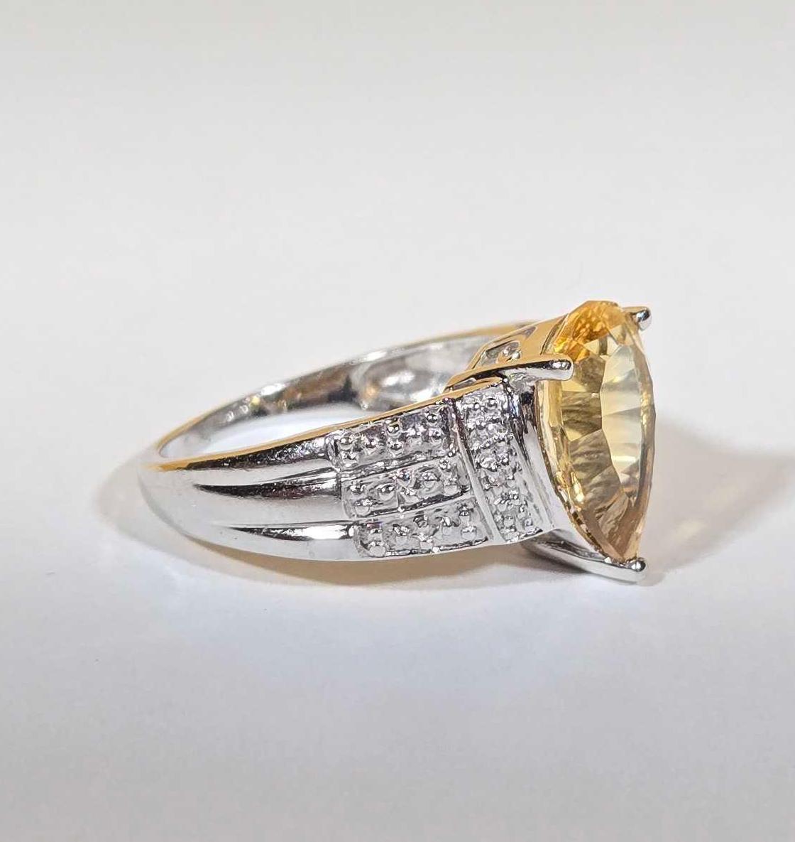 14k Gold Ring with Pear Shaped Citrine