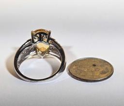 14k Gold Ring with Pear Shaped Citrine