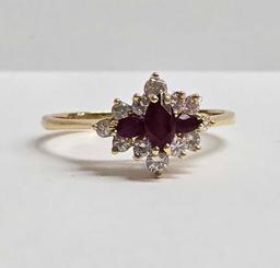 Lovely 18k Gold Ruby and Diamond Ring