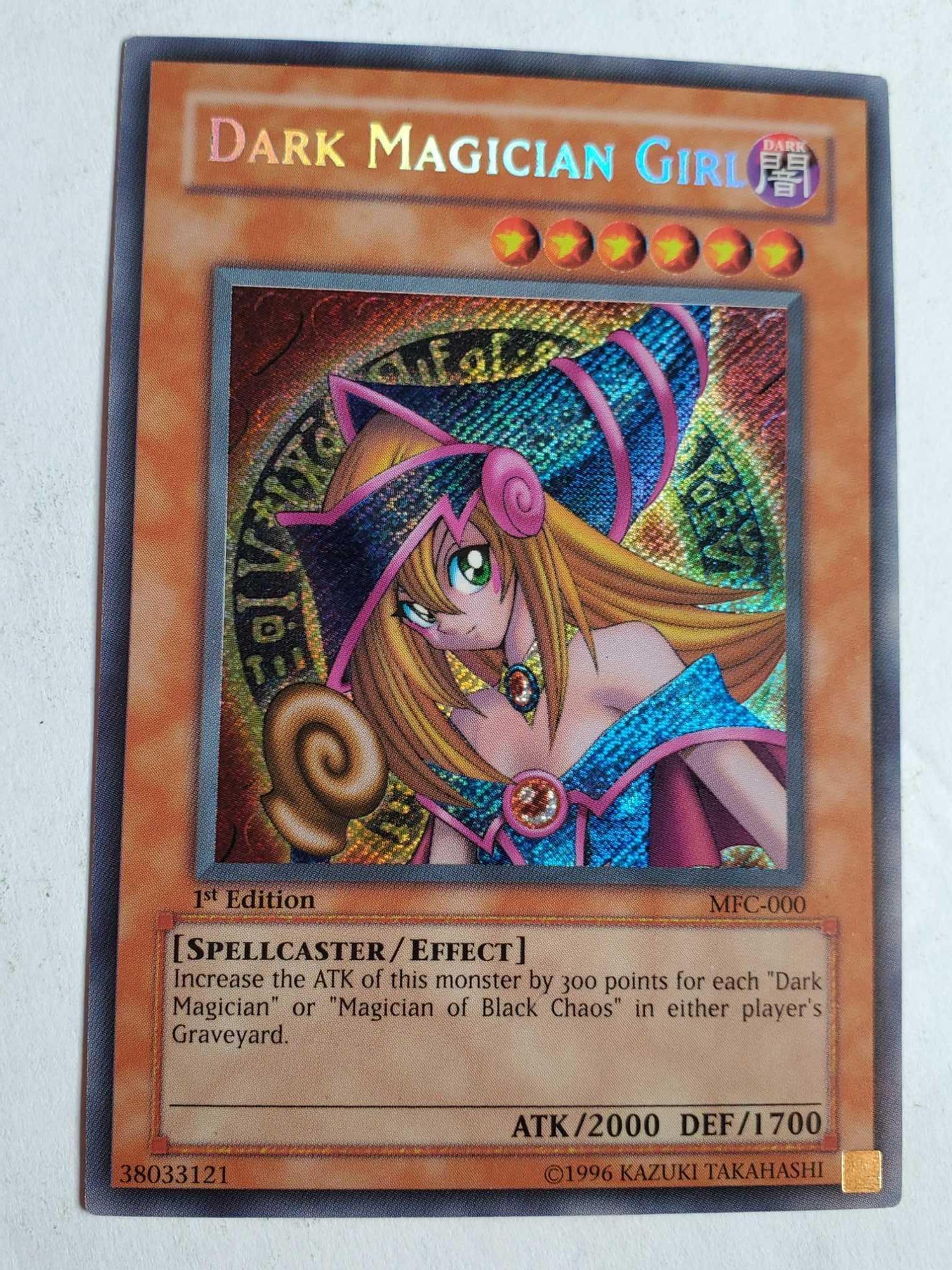 Yu-Gi-Oh! First Edition Dark Magician Girl MFC-000 Secret Rare LP Trading Card from 2003 Magician's