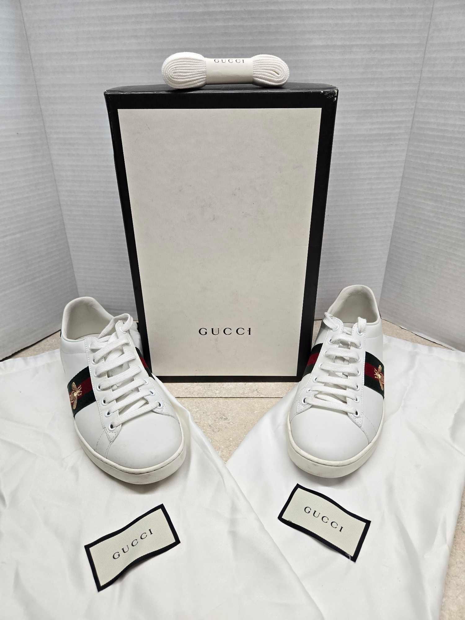 Authentic Pre-Owned Women's Gucci Ace Bee Sneakers w/ COA