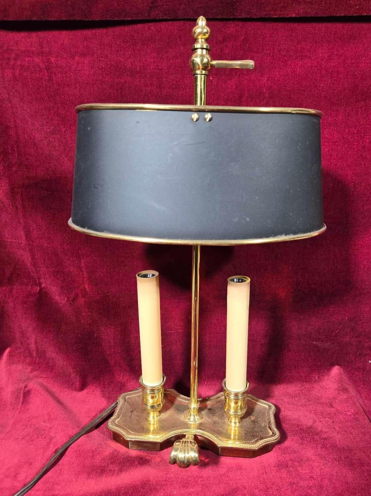 Vintage Petite Candelabra Bouillotte Style Table Lamp