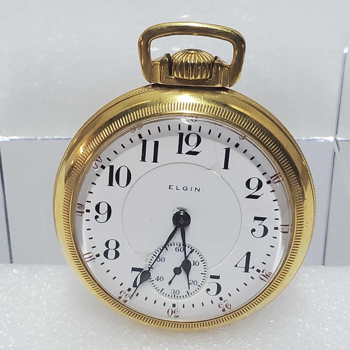 1902 Elgin B W Raymond 19 Jewel 18s Lever Set Stem Wind Grade 240 Open Face Pocket Watch