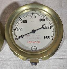 Lot Of 3 Water And Air Pressure Gauges