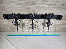 Vintage Spanish Revival Metal Repurposed Wall Candle Holder