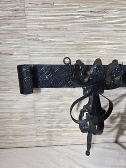 Vintage Spanish Revival Metal Repurposed Wall Candle Holder